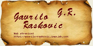 Gavrilo Rašković vizit kartica